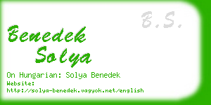benedek solya business card